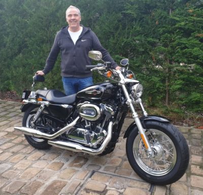 Harley Davidson Sportster with new customer