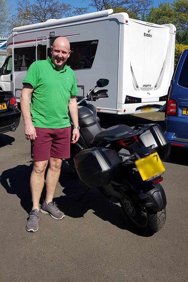 Ian taking delivery of his Ducati Multistrada